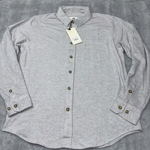 PX‎ Clothing Mens Grey Long Sleeve Button Down Oxford Shirt Med 5PW761M NWT